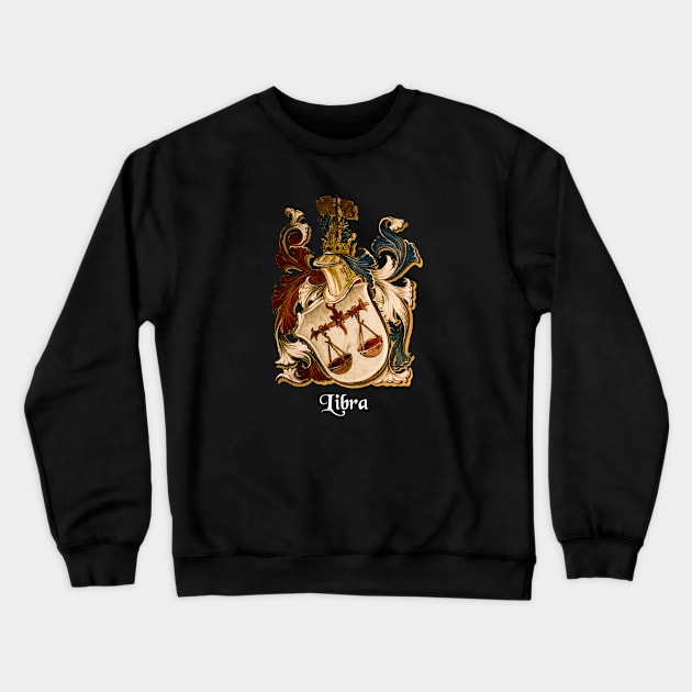 Libra Coat-of Arms Crewneck Sweatshirt by D_AUGUST_ART_53